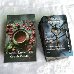 Cartas de oráculo de té dulce amor, 12x7cm, 78 cartas, baraja de Tarot de profecia, palabras clave en caja, papel de 400 GSM, versión en inglés, Taro