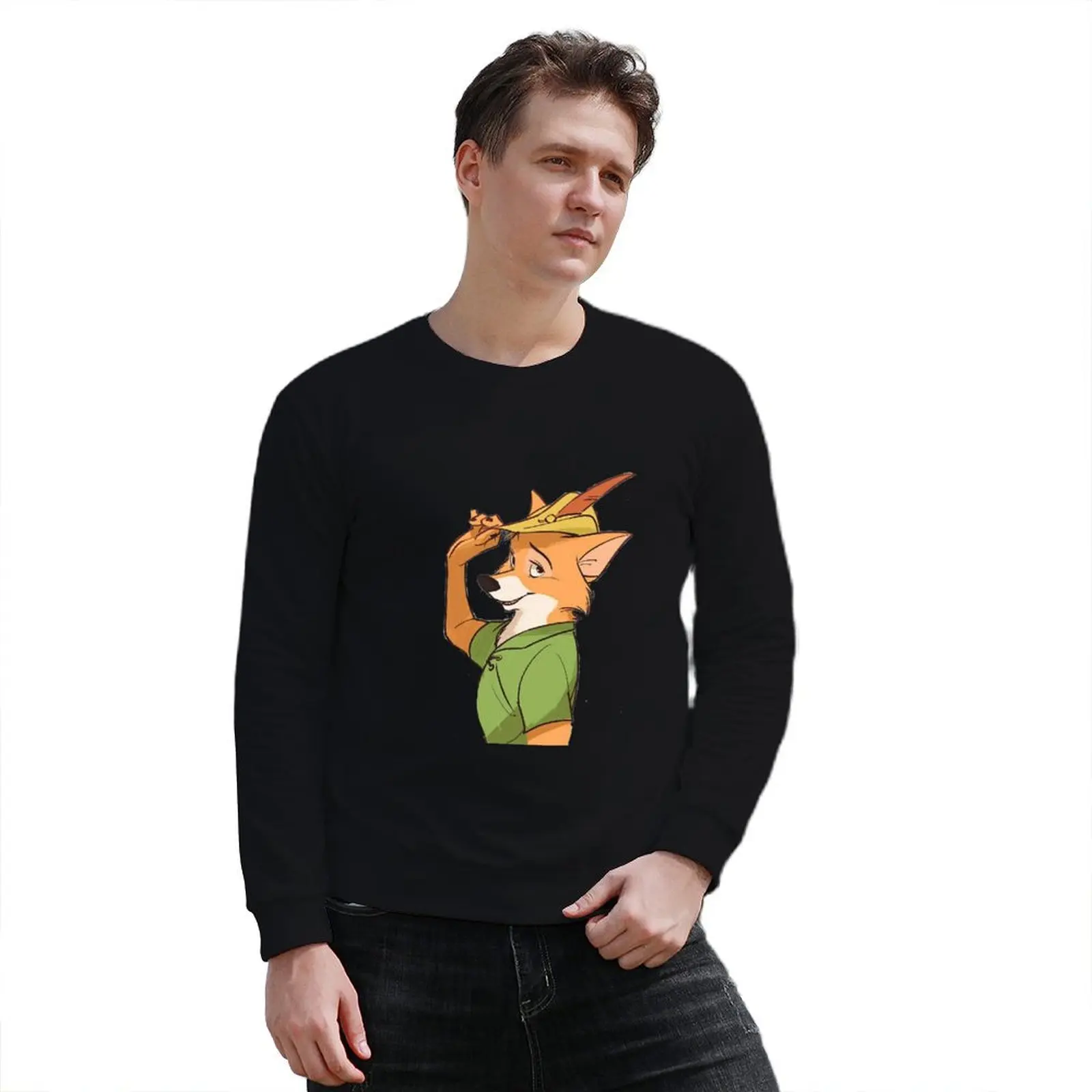 Robin Hood Cartoon Pullover Hoodie tracksuits men sweatshirt