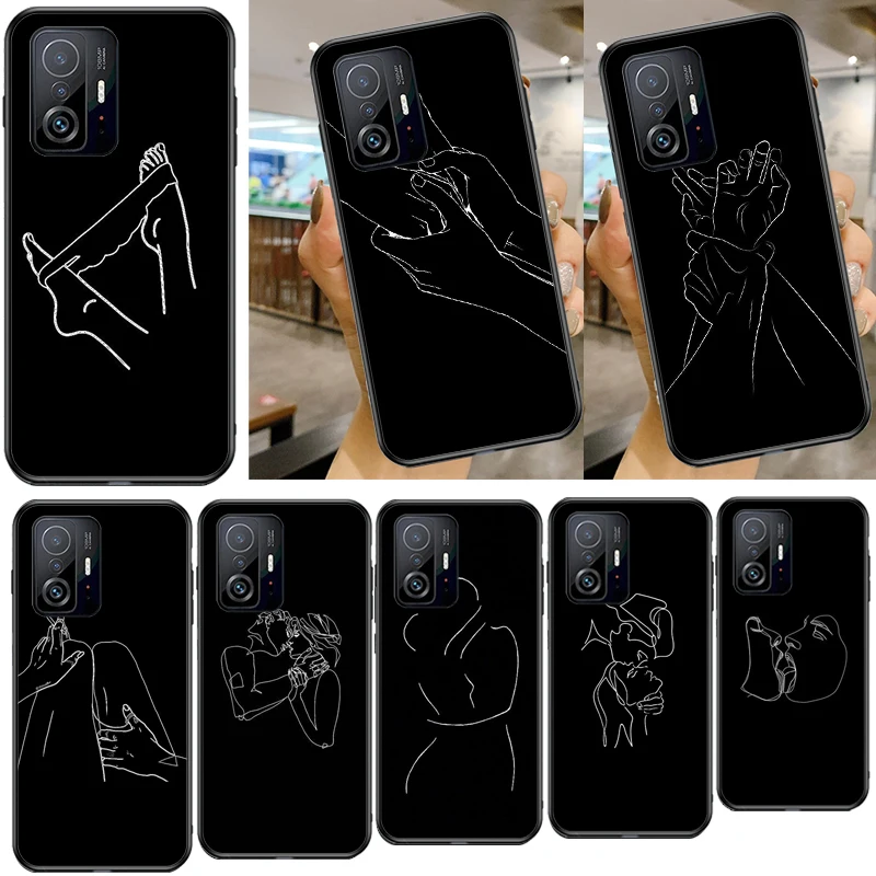 Minimalist Line Sexy Woman Silhouette For Xiaomi Mi 11 Lite 9T 10T 11T Pro Case For POCO X3 PRO M3 M4 Pro X3 GT F3 Cover Coque