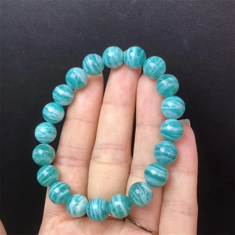 

4MM Natural Amazonite Bead Bracelet Women Fashion Round Stone Elegant Healing Strand Wristband Gift 1PCS
