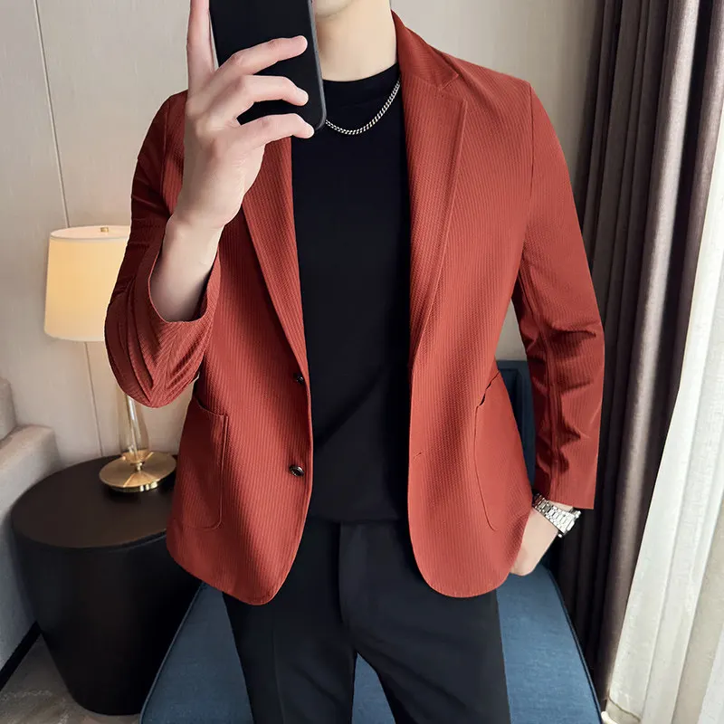 High-Grade Ice Silk Sunscreen Blazer 2026 Summer Casual Suit Jacket Male Lightweight Breathable Daily Wear Casual Social Coats