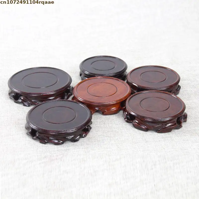 Round Wooden Display Stand, Simple Base for Vase, Teapot, Buddha Statue, Stone, Bonsai, Flower Pot, Desktop Decorative Holder