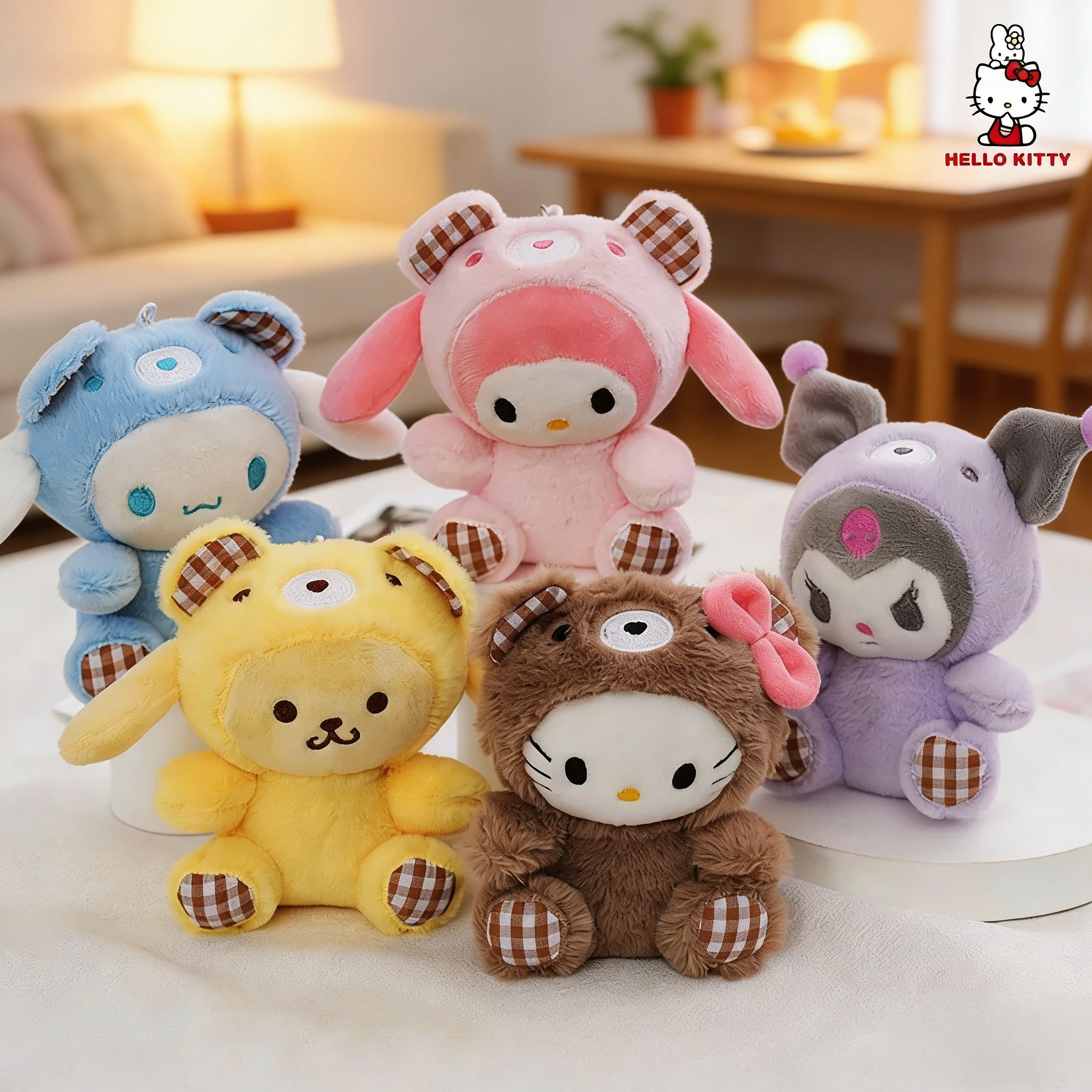 

Новые милые плюшевые игрушки-брелоки Pachacco и Kuromi, очаровательные куклы Sanrio, прекрасный подарок для детей, идеальный подарок на Рождество.