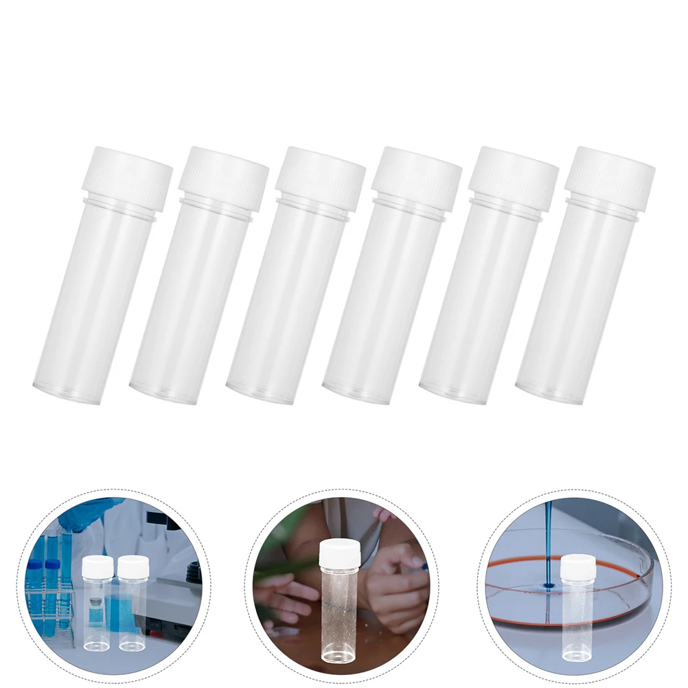 

12 pcs Plastic Container Tubes 25ml Transparent Sample Lab Tubes Vials Caps Storage Travel Skincare