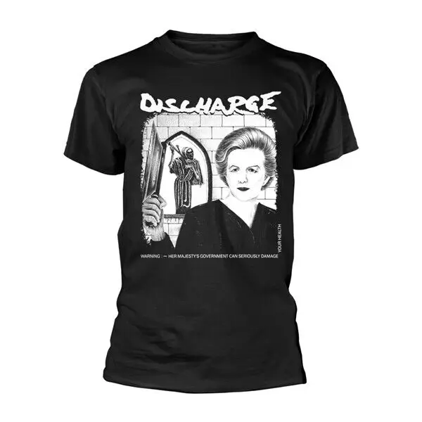 Discharge Warning T Shirt Front Back Print