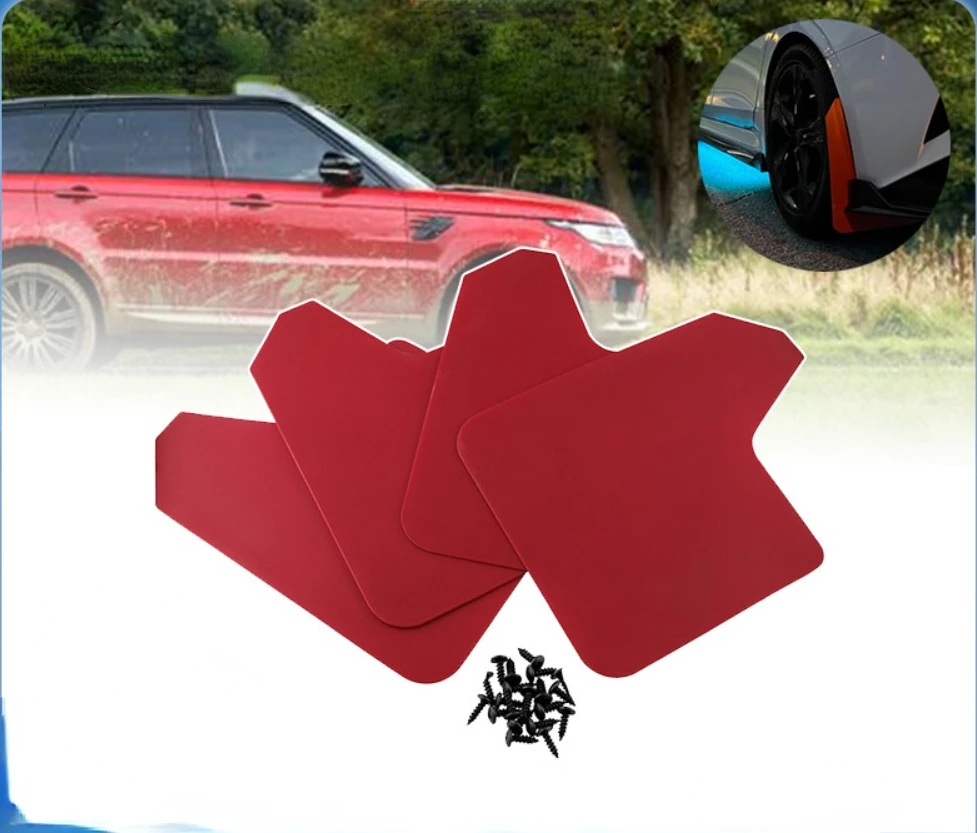 Universal Car Fender Splashback Compatible with Pickup Truck Vans Fender Cover Portable Front Rear Styling Accessories Red Black