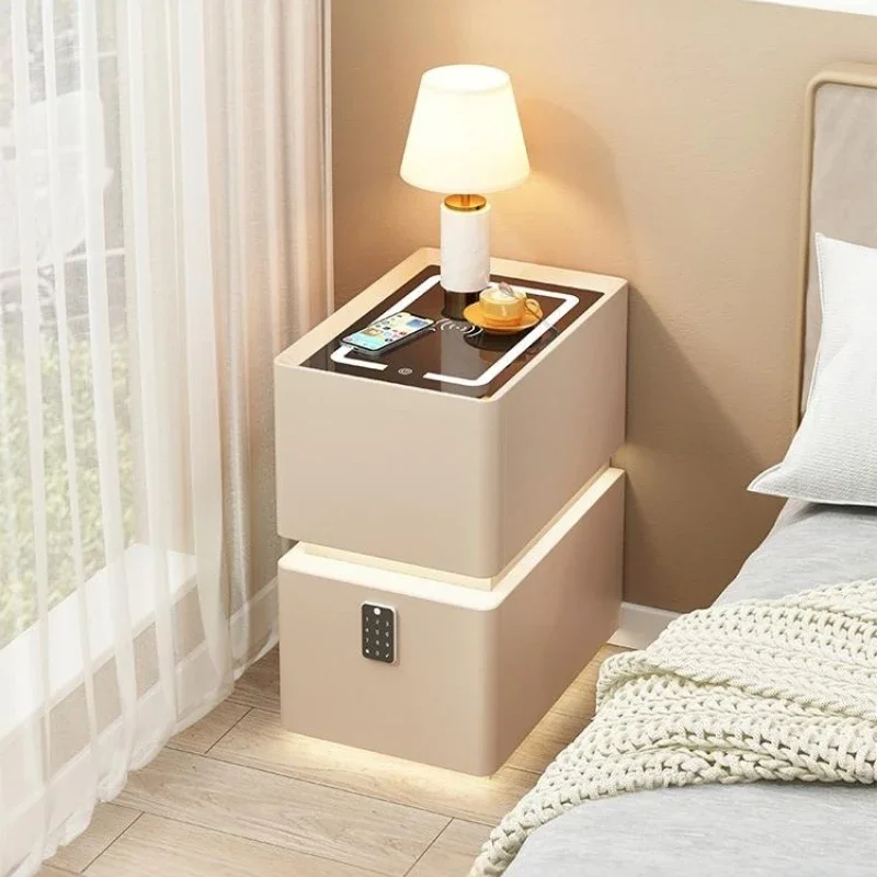 Ultra-narrow intelligent suspended bedside table Modern simple wireless charging Small light luxury