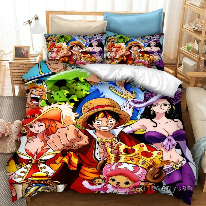 phechion Anime One Piece 3D Print Bedding Set Duvet Covers Pillowcases One Piece Comforter Bedding Sets Bedclothes Bed K202