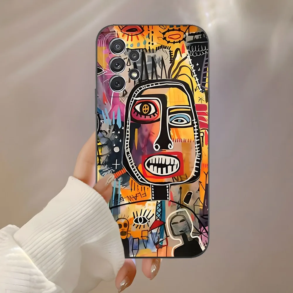 Art Basquiats Graffiti Phone Case for Samsung S24 Ultra S22 S23 S20 Fe S21 Plus Galaxy A54 A34 A24 A53 M54 Note 20 Back Cover