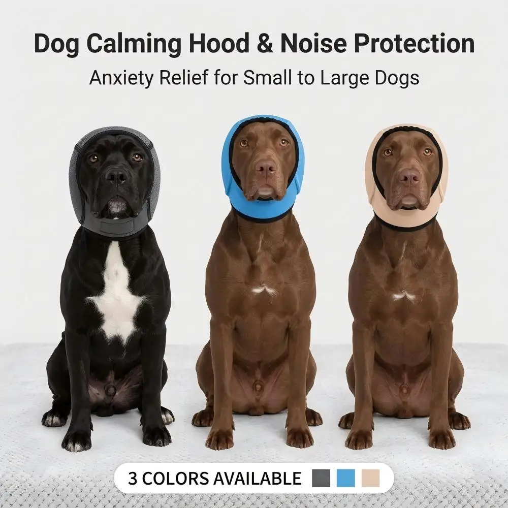 Dog Calming Hood Noise Protection Earmuffs Anxiety Relief Waterproof Swimming Ear Cover Winter Warm Hood for Small Large Dogs
