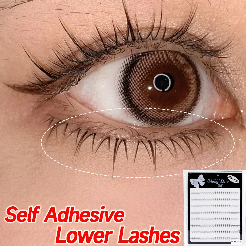 Self Adhesive Lower Lashes Manga Clear Band Wispy DIY Individual Under False Lashes Strip Natural Bottom Eyelashes Korean Makeup