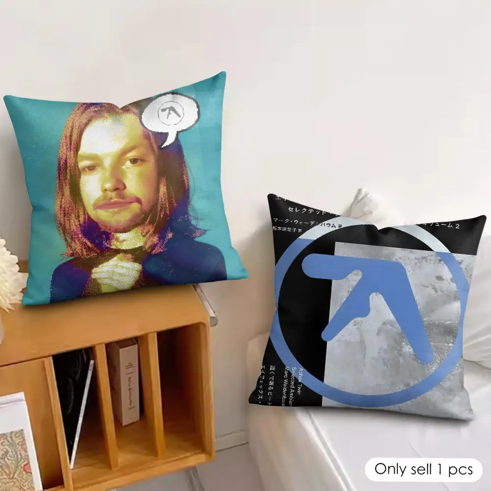Singer A-Aphex Twin Electronic Cushion Cover Soft Plush Fabric Double-Sided Printed Pillowcase for All Seasons Home Decor