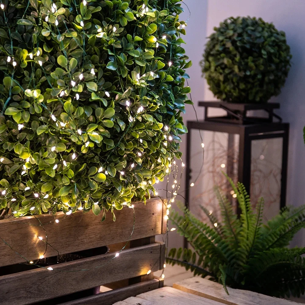 Green Wire Plug  In With Remote 1200LEDs Fairy string Lights for Tree Outdoor Christmas Tree Holiday wedding Garden Decoration