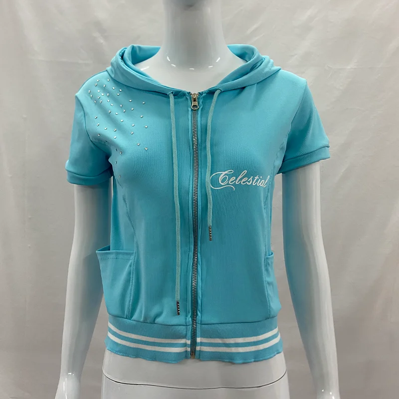 جاكيت نسائي بقصة ضيقة بتصميم Y - مراجعة Graphic Hoodie Streetwear وسعره