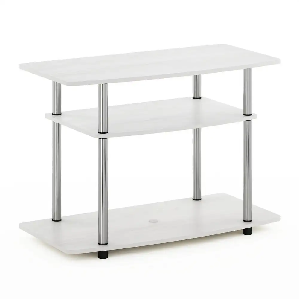 

Turn-N-Tube No Tools 3-Tier Tv Stands, White Oak/Chrome