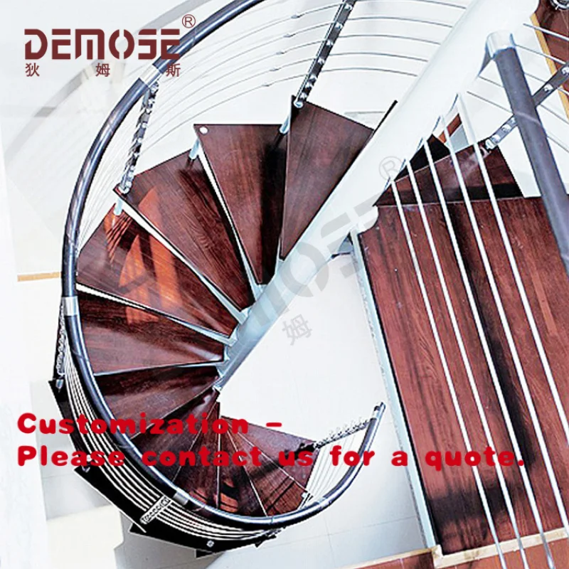 

Customize.Modern Stainless Steel Stairs with Durable Wooden Tread Solid Wood Straight Stairs Indoor Outdoor Usage