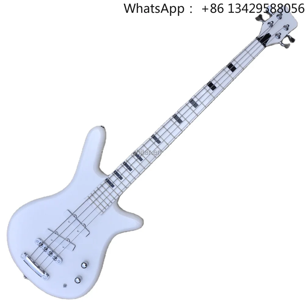 Flyoung White 4 Strings Electric Bass Guitar Professional Bass Guitar Maple Fretboard Bass