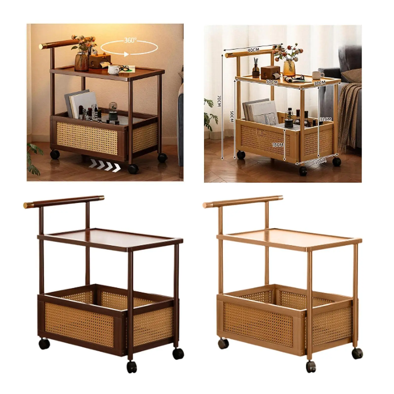 

Rolling Utility Cart Couch End Table Home Bedroom Coffee Table Sofa Side Table for Bathroom Office Living Room Laundry recliner