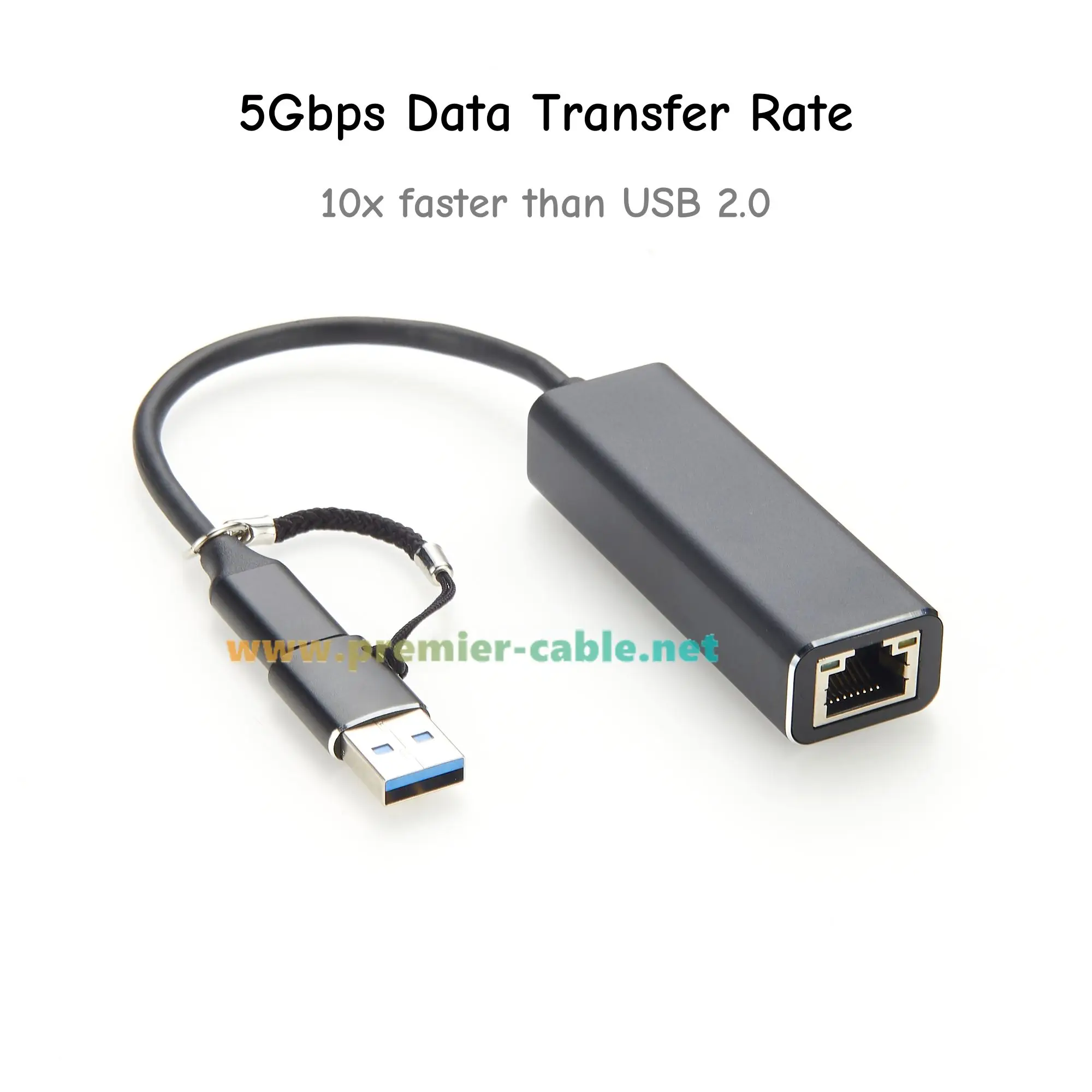 2500Mbps USB 3.0 USB C إلى RJ45 كابل محول إيثرنت 2 في 1 USB نوع C إلى 2.5Gbps LAN كابل بطاقة الشبكة للكمبيوتر ويندوز ماك بوك