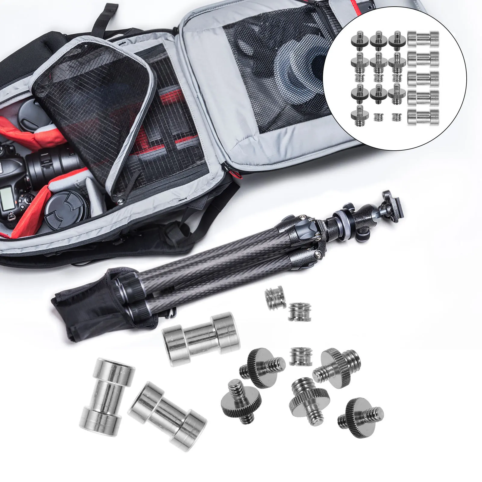 

1Set Camera Tripod Mount Adapter Screw Kit Alloy Durable Replacement for Camera Mounting Stability Tripod Screw