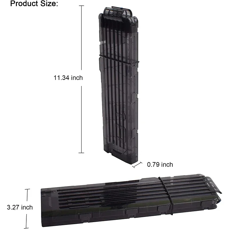 คลิปใส่ลูกดอกแบบนิ่ม 1/4 ชิ้น, คลิปใส่ลูกดอกแบบเร็ว 18 ลูก สำหรับปืนของเล่นเนิร์ฟ (สีดำ)
