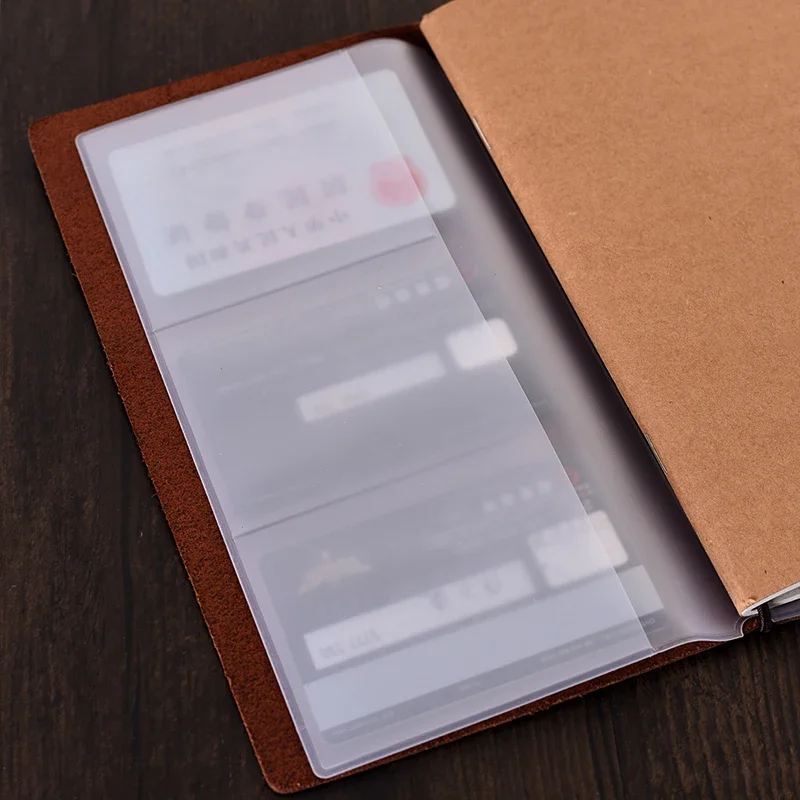 พีวีซีกระเป๋าสำหรับtraveler's notebookวันdiary plannerถุงซิปกระเป๋านามบัตรบันทึกกระเป๋าวางแผนอุปกรณ์2ชิ้น