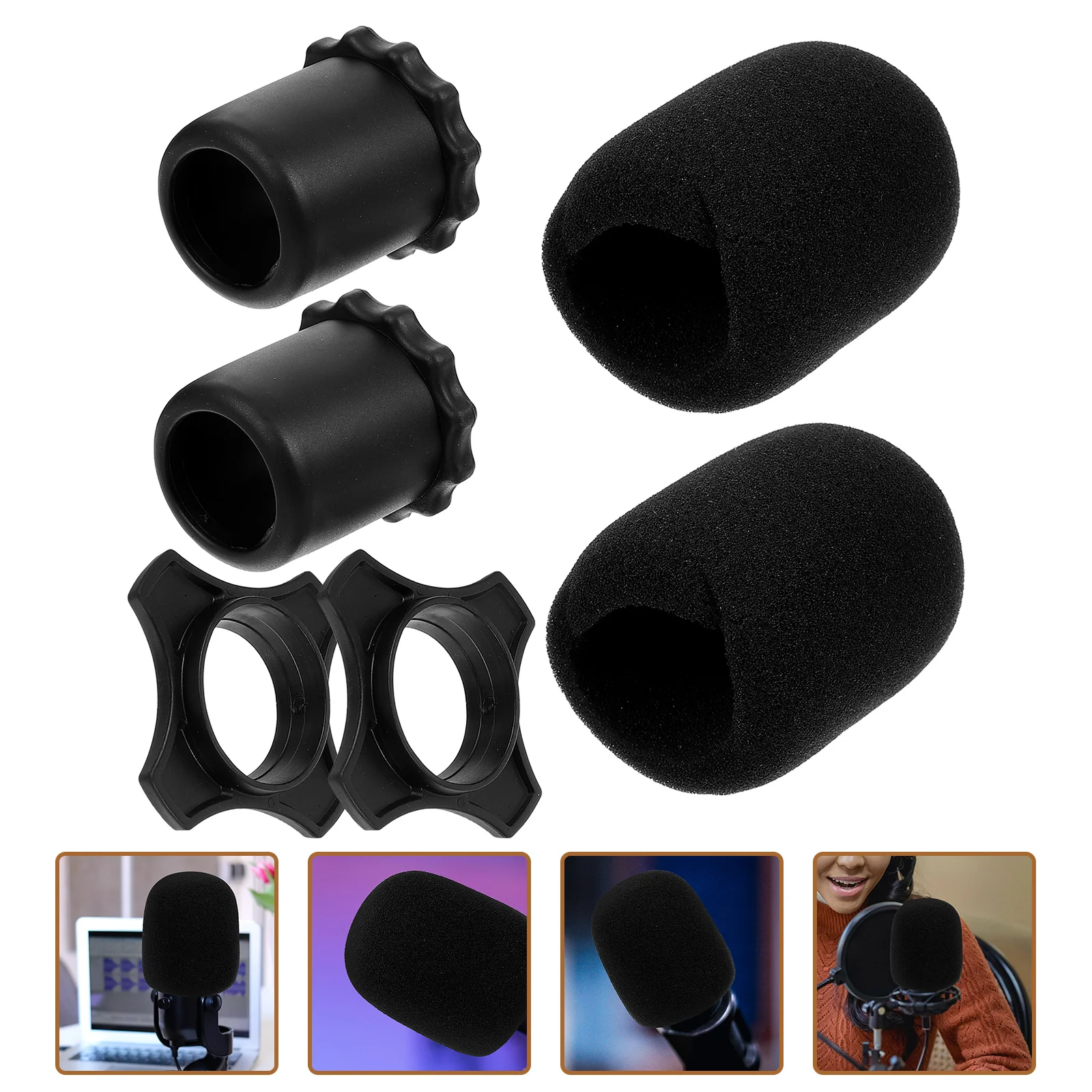 

2 Sets Mic Sponge Covers Stage Microphone Cover Replacement Microphones Sponge Covers Microphone Sponge Cover