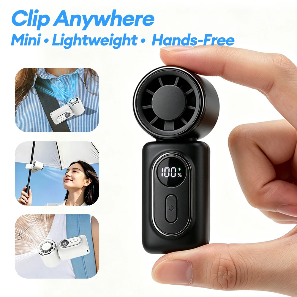 Draagbare mini handventilator met clip en 5 snelheden_voghion.com