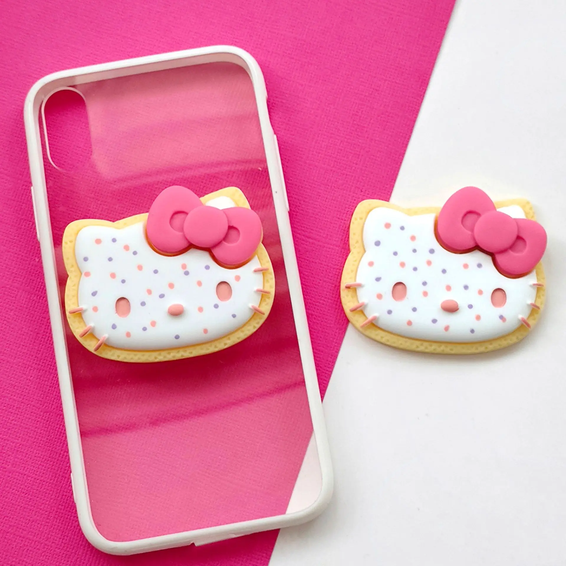 Anime Kawaii Hello KT Cute Cartoon Resin Biscuits Miniature Toys DIY Phone Case Patch Hair Accessories Girl Heart Gift