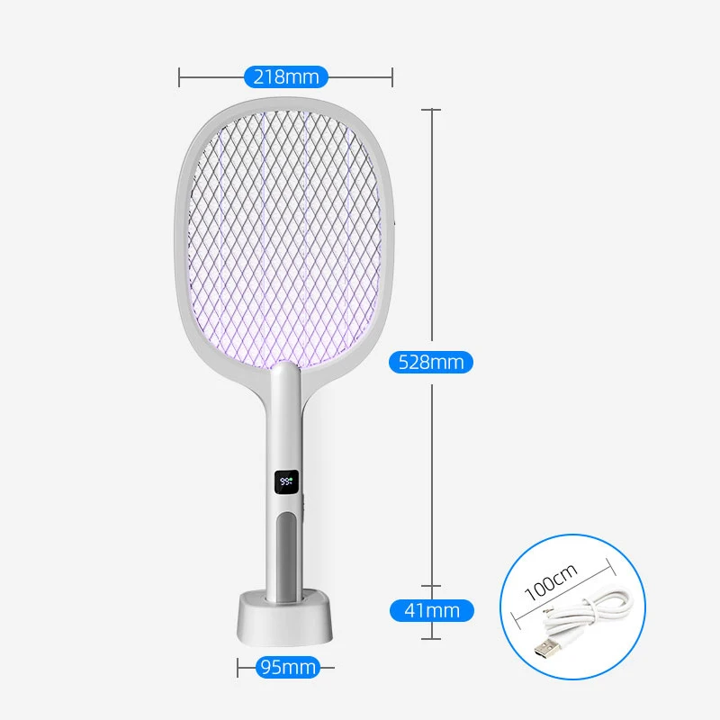 2025 4000V Electric Mosquito Racket Rechargeable Detachable Handheld Auto Swat Mode Type-C Rechargeable Electric Fly Swatter - Image 5
