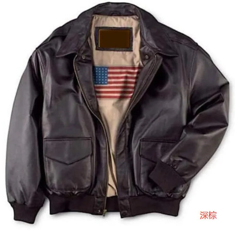Vintage US Air Force Male and Female Pilots Couple Leather Locomotive Fur Collar Jacket