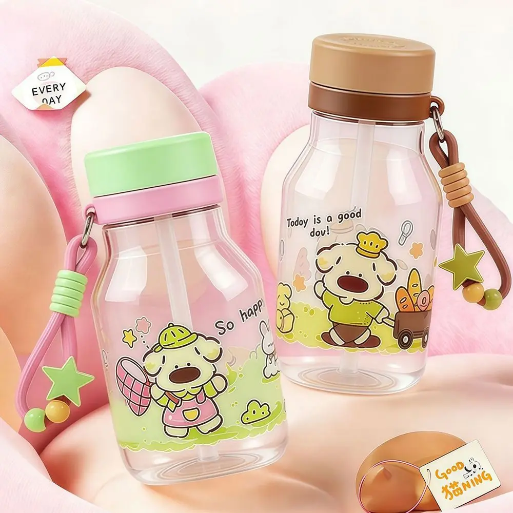 Portable Plastic Water Bottle Leak-Proof 580ML Drinking Bottle With Handle 3-Way Drinking Coffee Cup Gift
