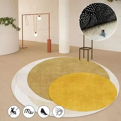Modern Light Luxury Round Carpet Lounge Rug Study Bedroom Mat Home Decor Soft Anti-Slip Table Mat Room Decoration Teenager Rugs
