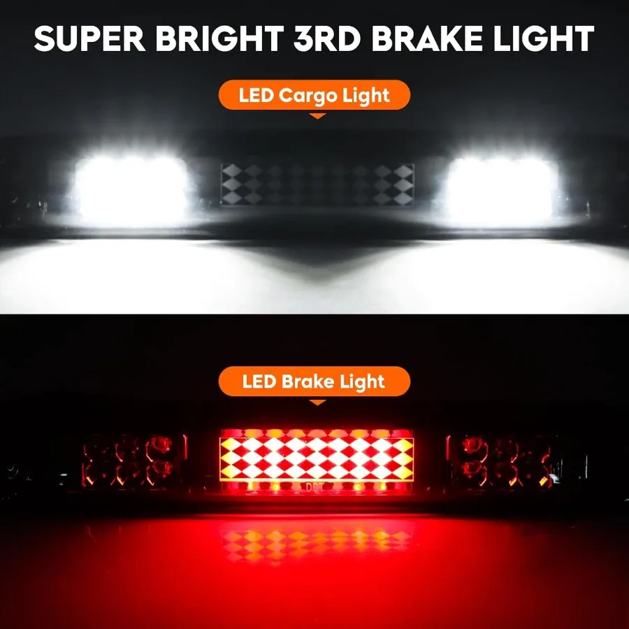 LED Rear Tail Light with Third Brake Lamp for Chevrolet Silverado 1500 2500 9902 1500HD 2500HD 0102 and GMC Sierra 1500 2500 99