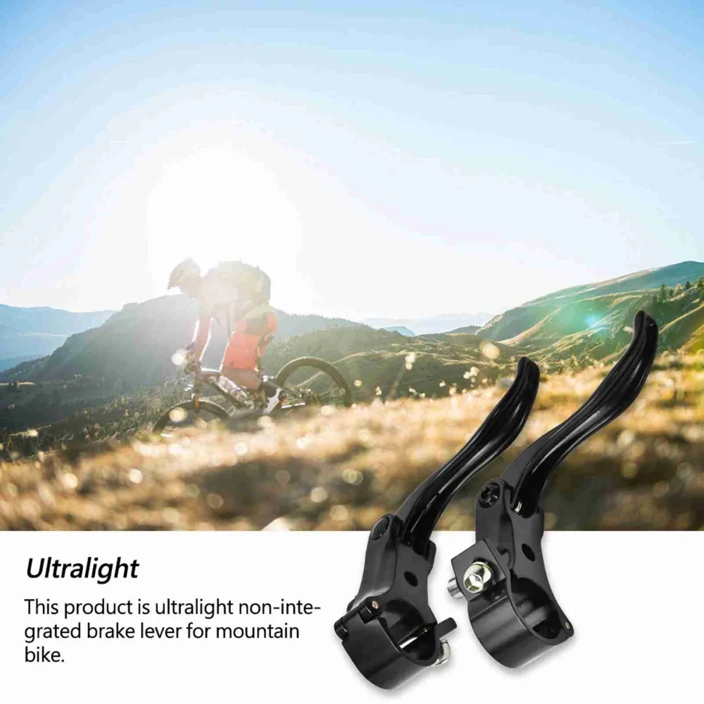 

1 pair Aluminum Alloy Brake Lever Black/Silver Lightweight Disc Brake Bar 24mm Bike Brake Handle for 24mm bicycle handlebars.