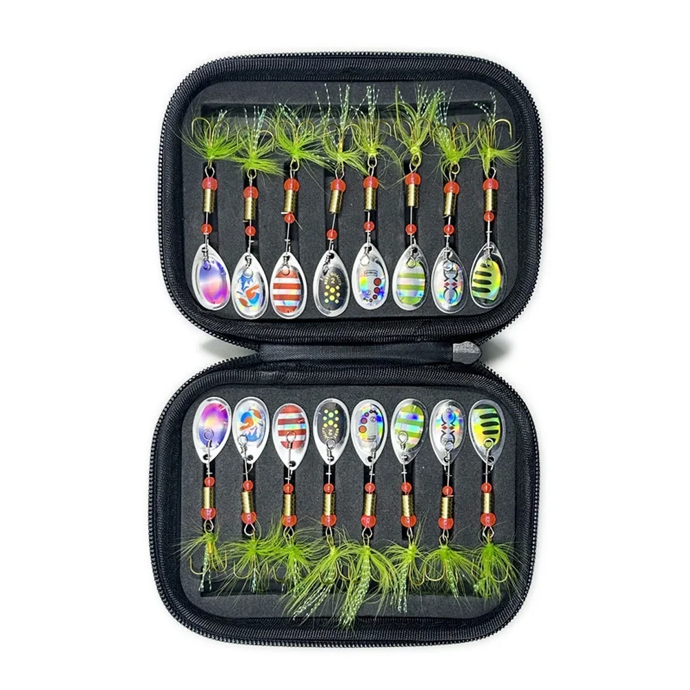 

Набор разнообразных рыболовных приманок, поплавок для рыбалки, сумка для хранения из ЭВА, разноцветный набор вращающихся приманок, вращающиеся приманки с различными узорами