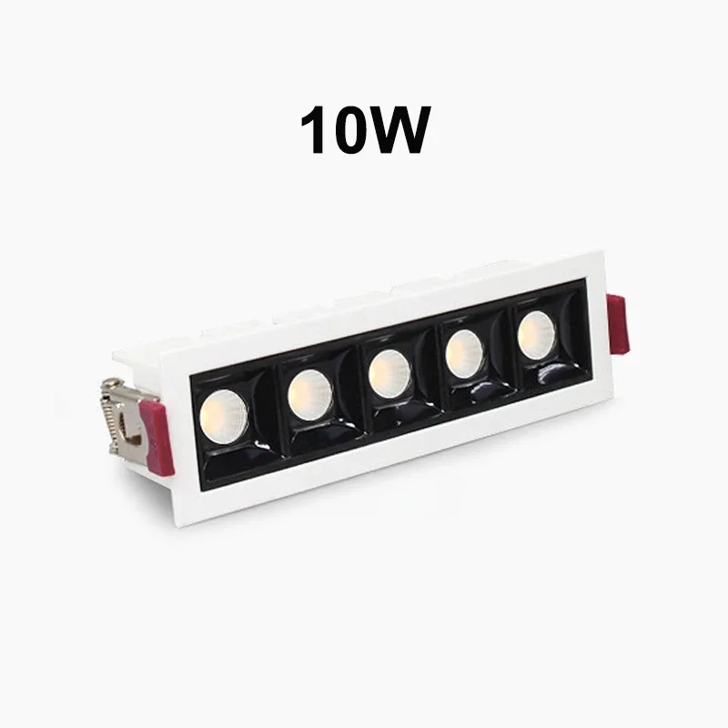 new LED line Downlight Recessed Rectangle Grille Ceiling Lamp 10W 20W 30W AC85~265V LED Spot Light For Home Shop Decor Living