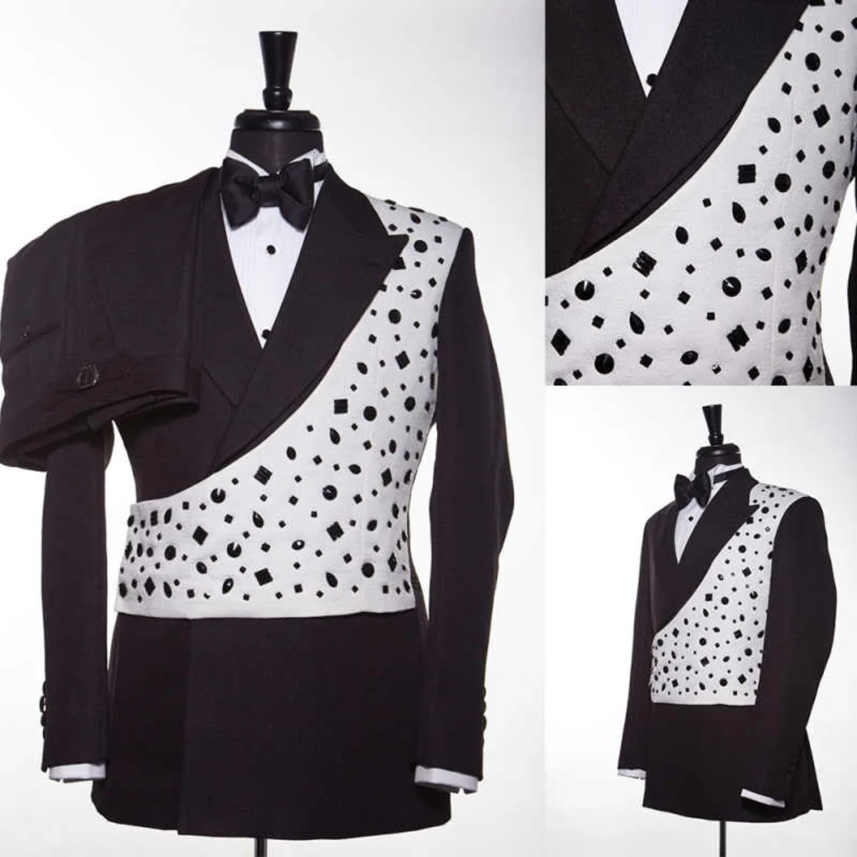 

Fashion Men Suits Diamond Peaked Lapel 2 Pcs Jacket Pants Groom Wedding Tuxedos Party Prom Blazer Customized