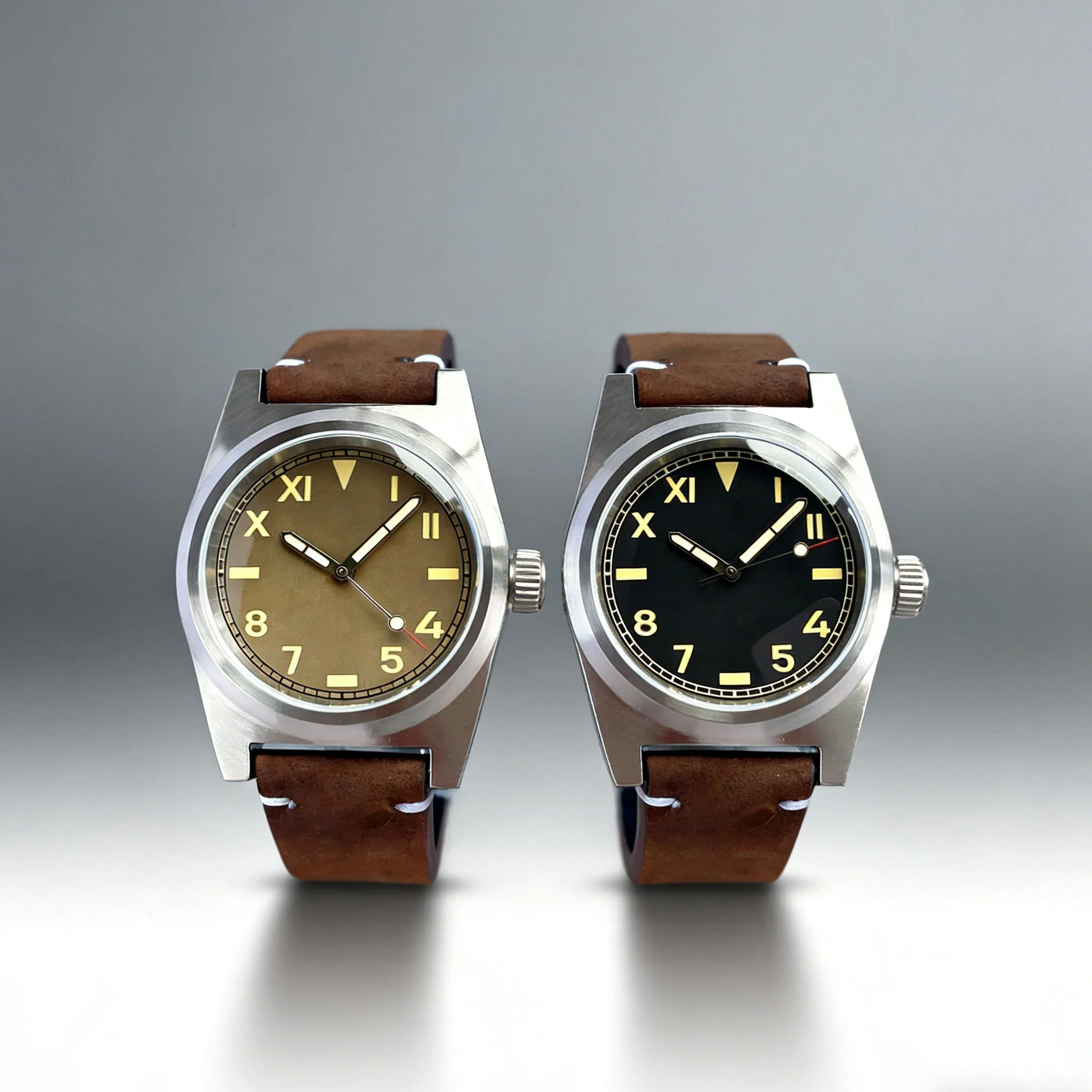 

Мужские часы Japan NH35A PT5000, 38 мм, с автоматическим механизмом, черный, кофейный, Калифорнийский циферблат, светящееся сапфировое стекло, 20 АТМ, дайверский кожаный ремешок