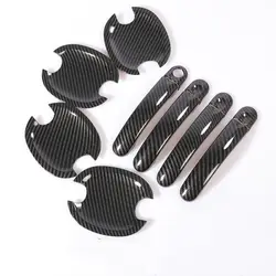 For VW Jetta MK5 / VW Golf Plus Golf GTI 2006-2010 Carbon Fiber Chrome Car Door Handle Cover Cup Bowl Trim Styling Accessories