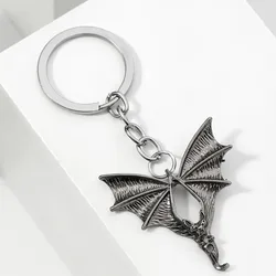 Gothic Jewelry Men Keychain Hot Selling Item Cartoon Black Alloy Bat Halloween Backpack Car Keyring Decorative Pendant Gifts
