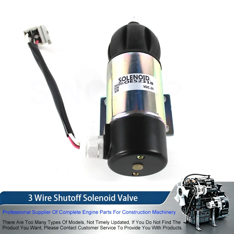 OE52318 51557 872825 873754 3 Wire Shutoff Solenoid Valve For Volvo Penta Engine TAD1231GE TAD1232GE TAMD122A TAMD163A-A