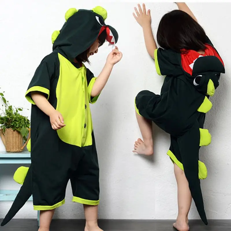 

Summer new adult children's short-sleeved dinosaur costume Halloween animal costume party school activities parent-child costume