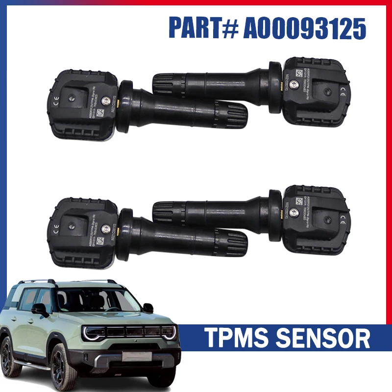 4 Stück/Lot Reifensensor A00093125 für 2024-2025 BAIC BJ30 RUBIK X7 BJEV EU5 ARCFOX KAOLA TPMS 433MHZ Reifendrucküberwachungssystem