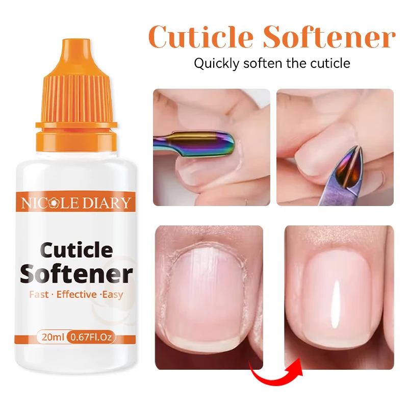 نيكول دياري 20 مللي مزيل بشرة الأظافر جل تليين سريع للبشرة الميتة العناية بالأظافر اللطيفة منظف بشرة سهل للتقليم
