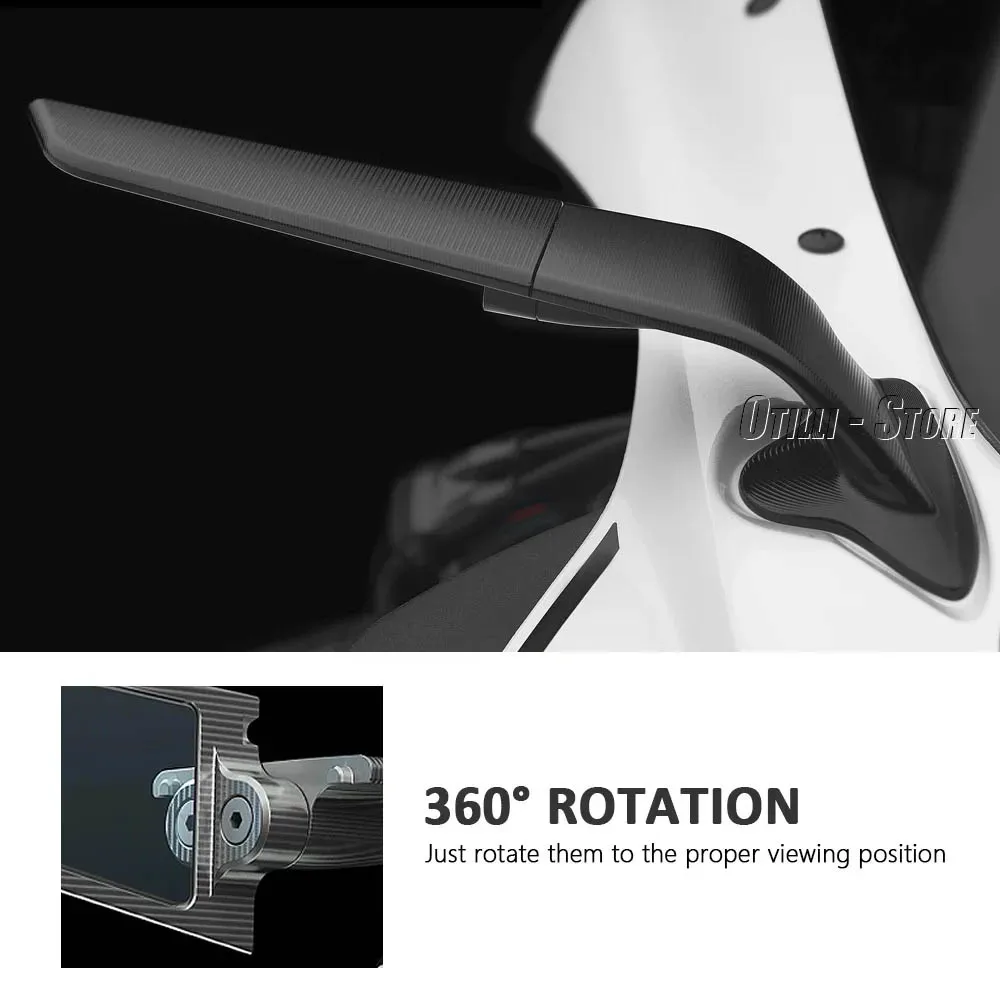 دراجة نارية مرآة الرياح قابل للتعديل الدورية لياماها YZF R7 2021-2025 YZF R6 17-20 YZF R1 15-19 مرآة الرؤية الخلفية الجديدة مع الضوء #6