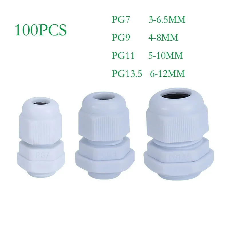 Wholesale 100 Pcs/lot Wire Waterproof Connector Nylon Waterproof Cable PG Connector White IP68 Wire Seal Quick Connector