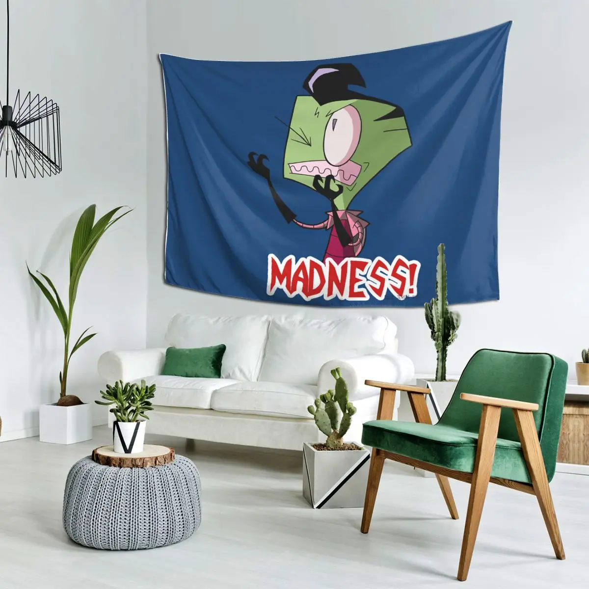 Invader Zim Madness! Tapestry Decor Art Aesthetic Tapestries for Living Room Bedroom Home Wall Cloth Wall Hanging