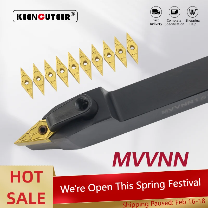 

MVVNN1616 MVVNN2020 MVVNN2525 MVVNN3232 Внешний токарный держатель инструмента VNMG16 Твердосплавные пластины MVVNN Токарный станок Режущие станки