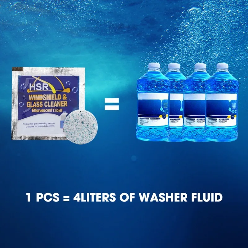 Car Windshield Glass Concentrated Washer Tablets Car Effervescent Washer Fluid Wiper Glass Solid Cleaning Tablets for Car Window
